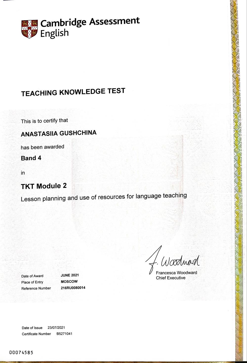 Cambridge Assessment English Teaching Knowledge Test Module 2
