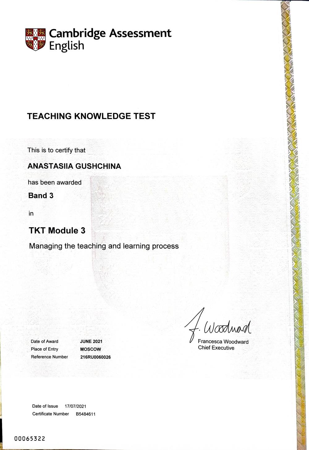 Cambridge Assessment English Teaching Knowledge Test Module 3