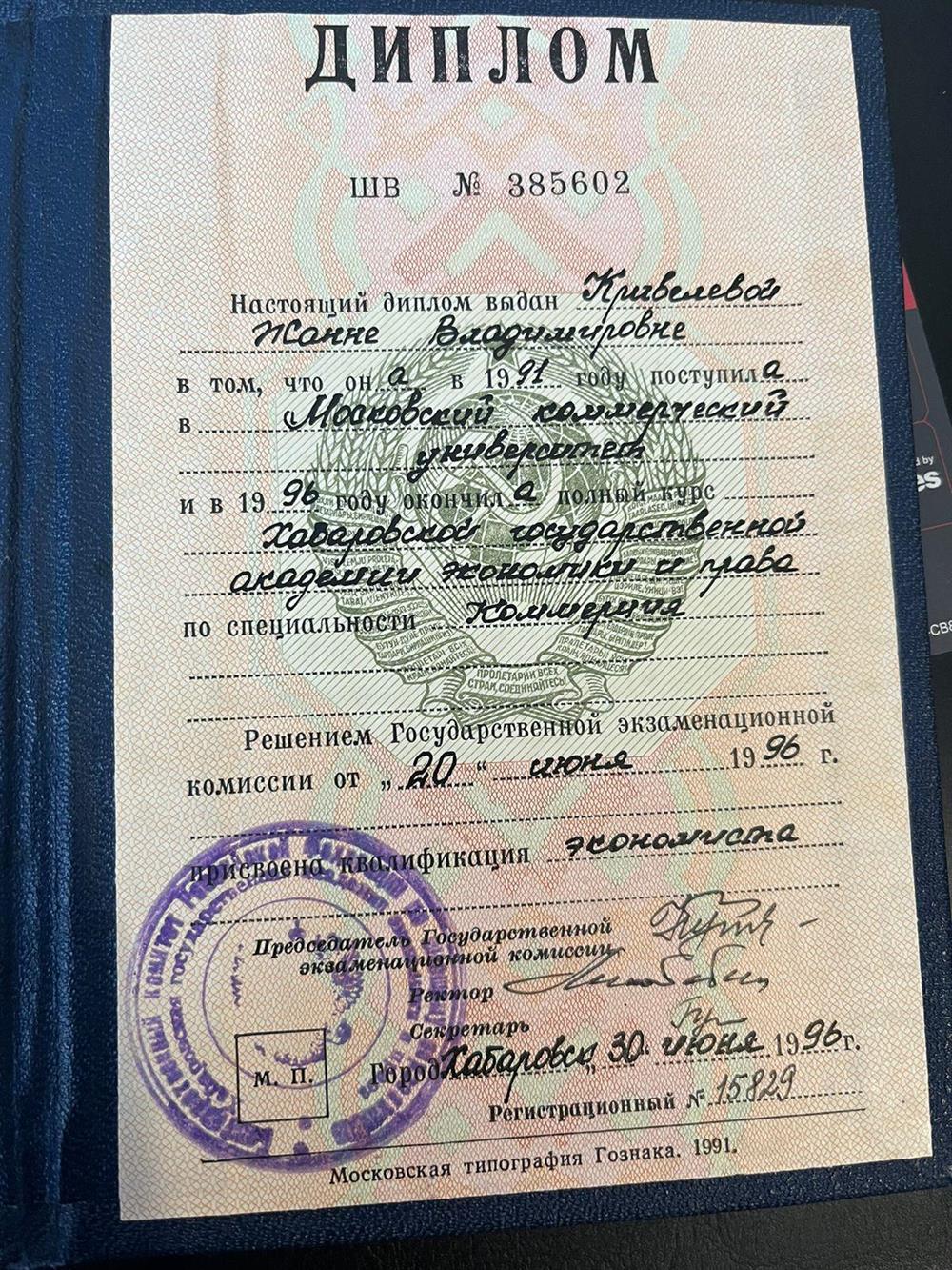 Диплом об экономическом образовании