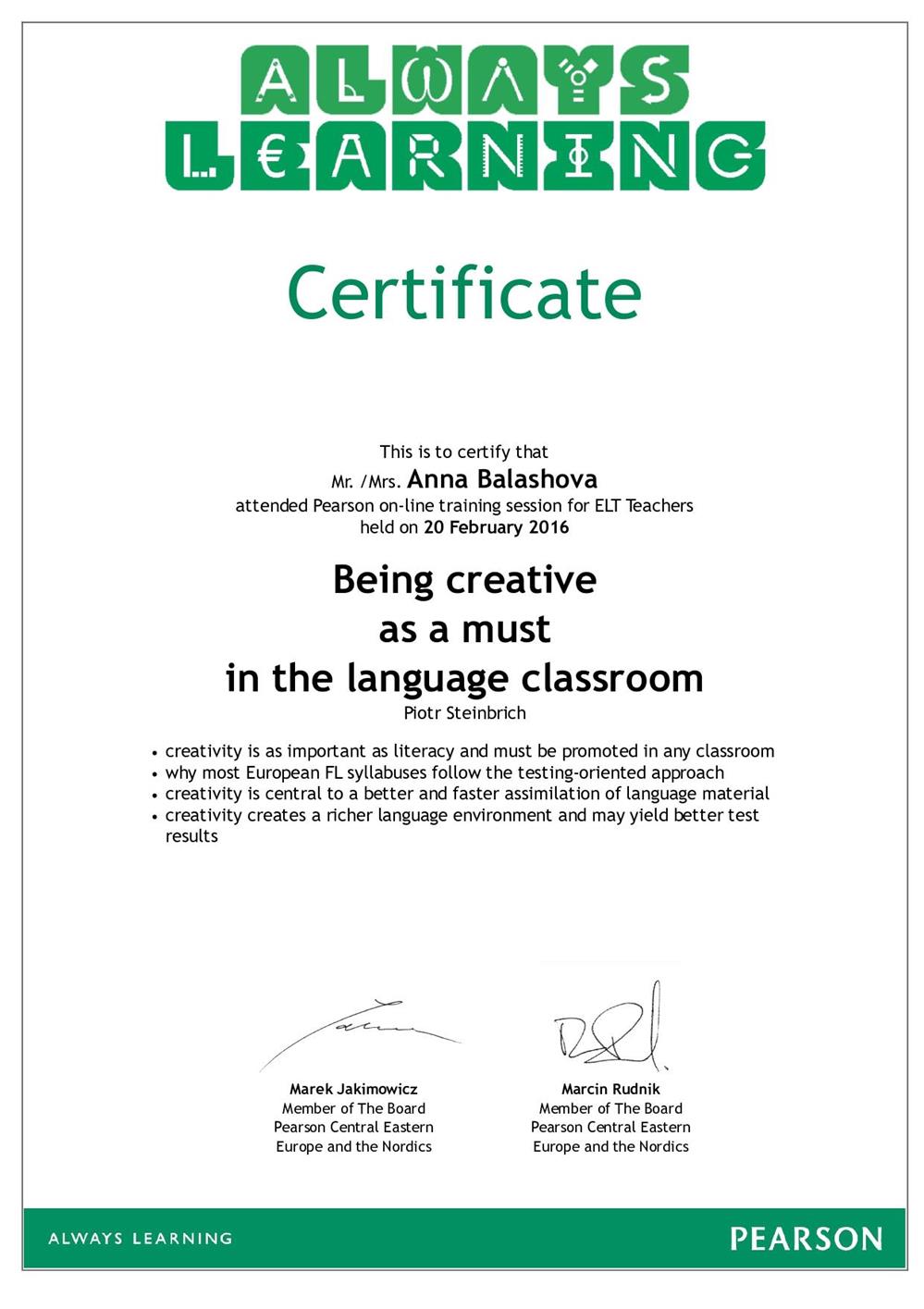 Being Creative