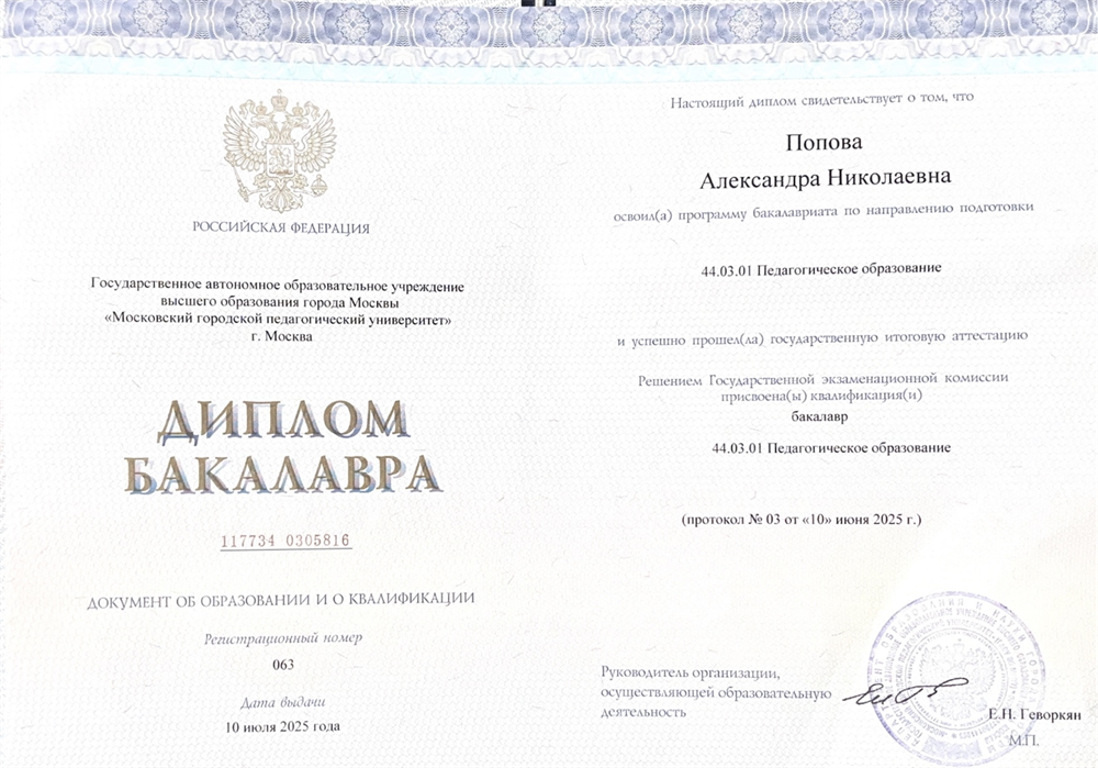 Диплом бакалавриата