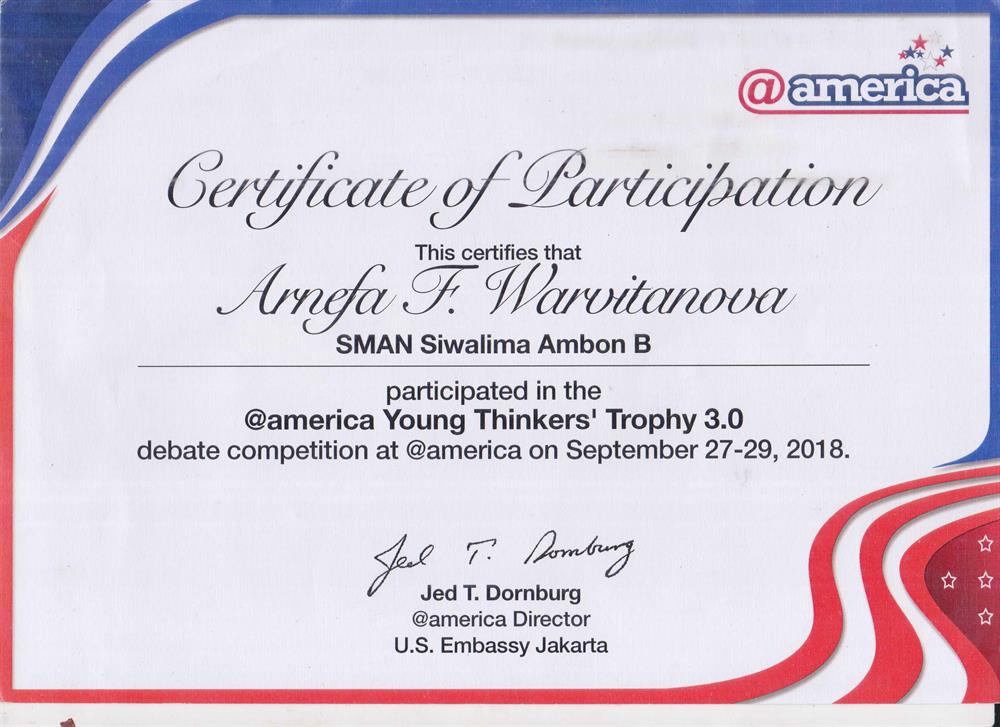 Сертификат. america English debate competition 