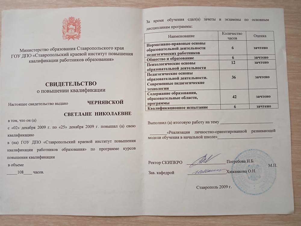 Свидетельство