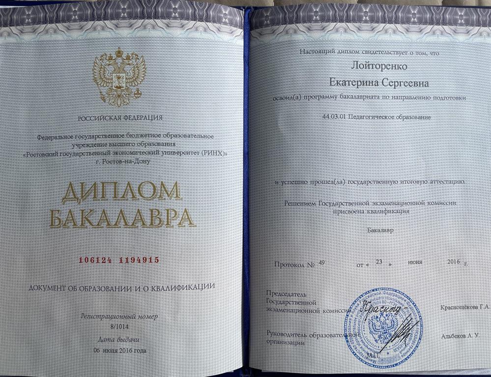 Диплом бакалавра 