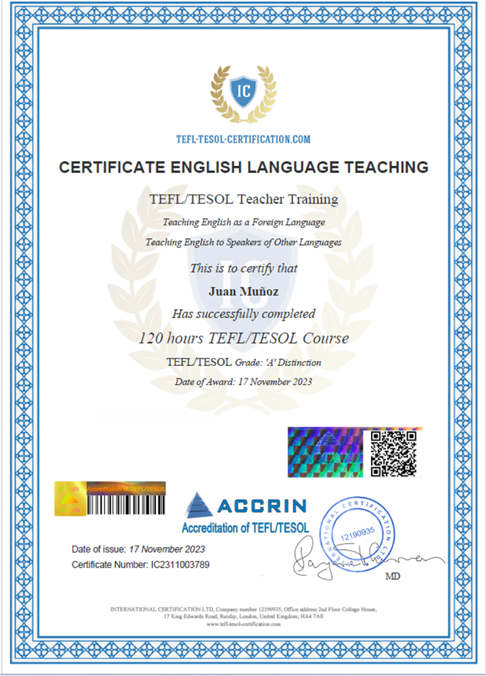Сертификат TESOL. Teaching English to Speakers of Other Languages