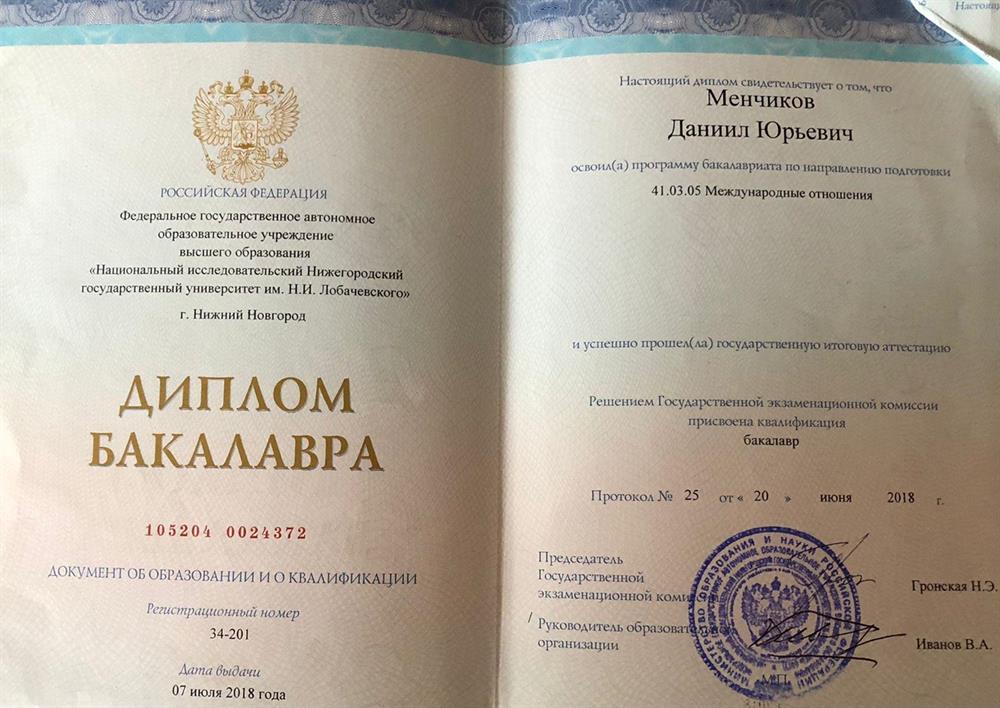Диплом бакалавра 