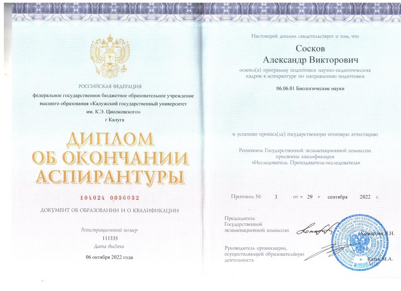 Диплом (Аспирантура)