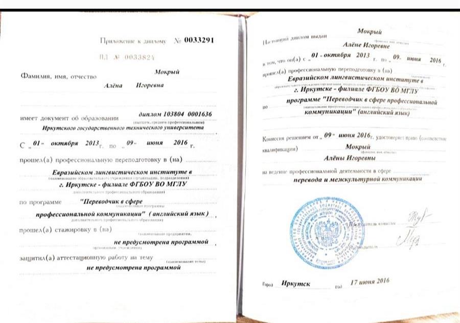 диплом переводчик в сфере профессиональнвх коммуникаций