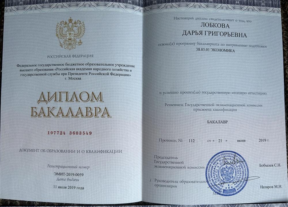 Диплом бакалавра 