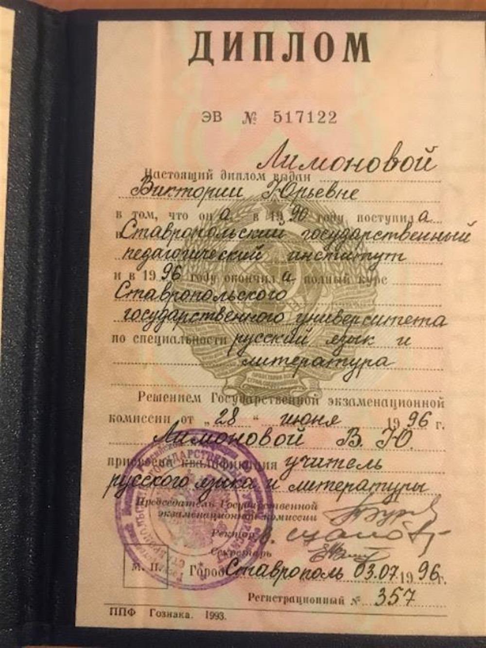 Диплом об окончании ВУЗа