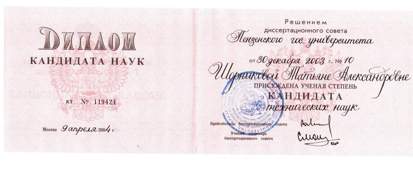 Диплом кандидата наук