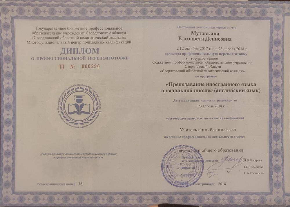 Диплом об образовании