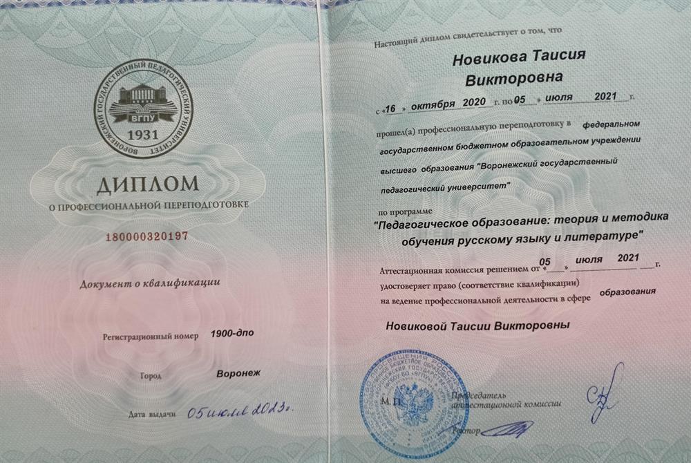 Диплом ВГПУ