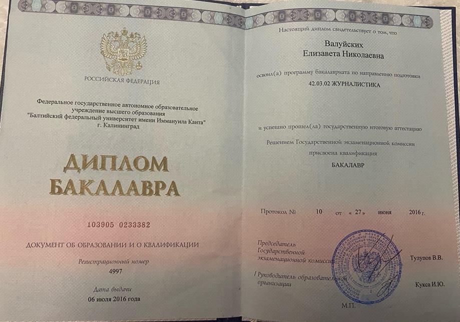 Диплом бакалавриат 