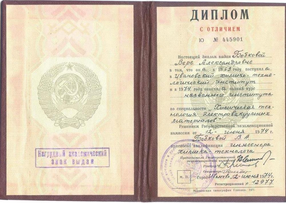 Диплом Химического университета