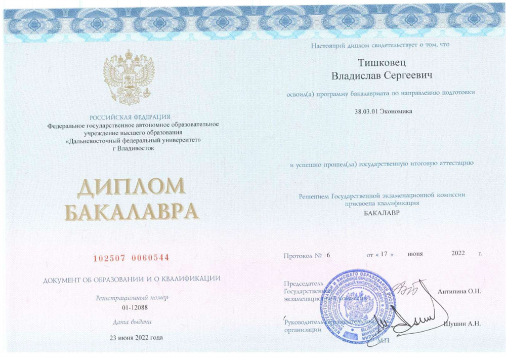 Диплом об образовании