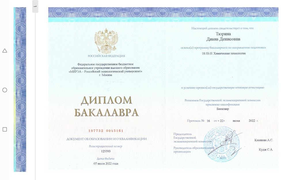 Диплом бакалавра