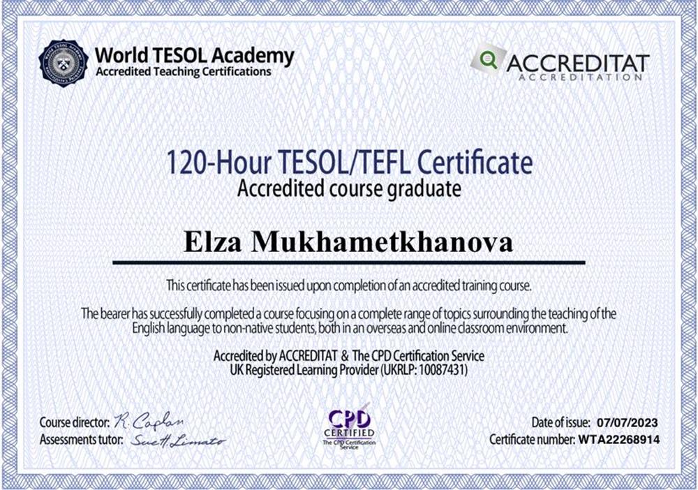 TESOL/TEFL CERTIFICATE