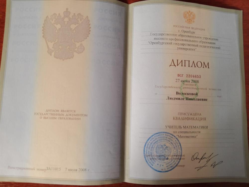 Диплом математика