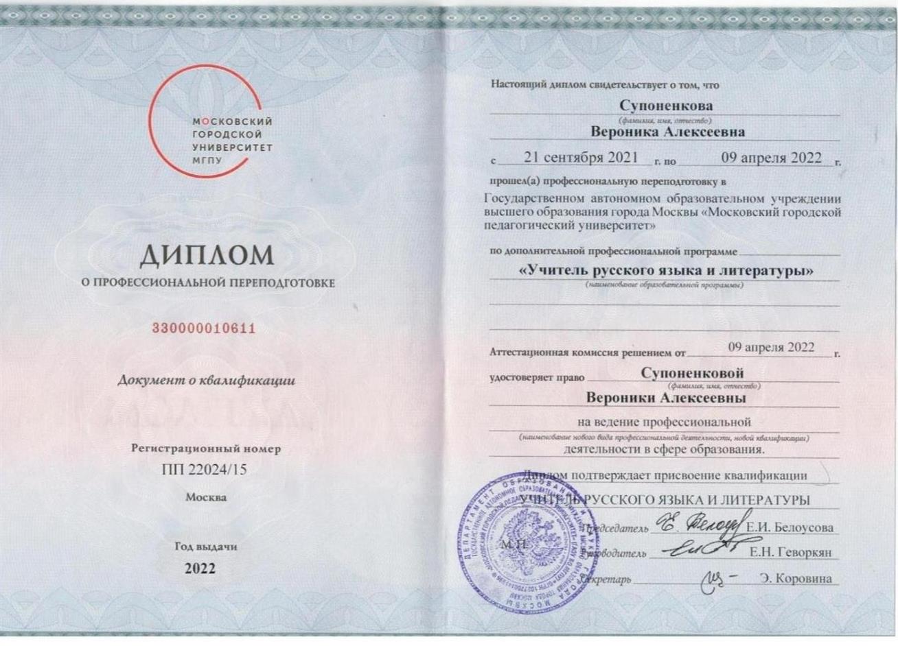 Диплом об образовании