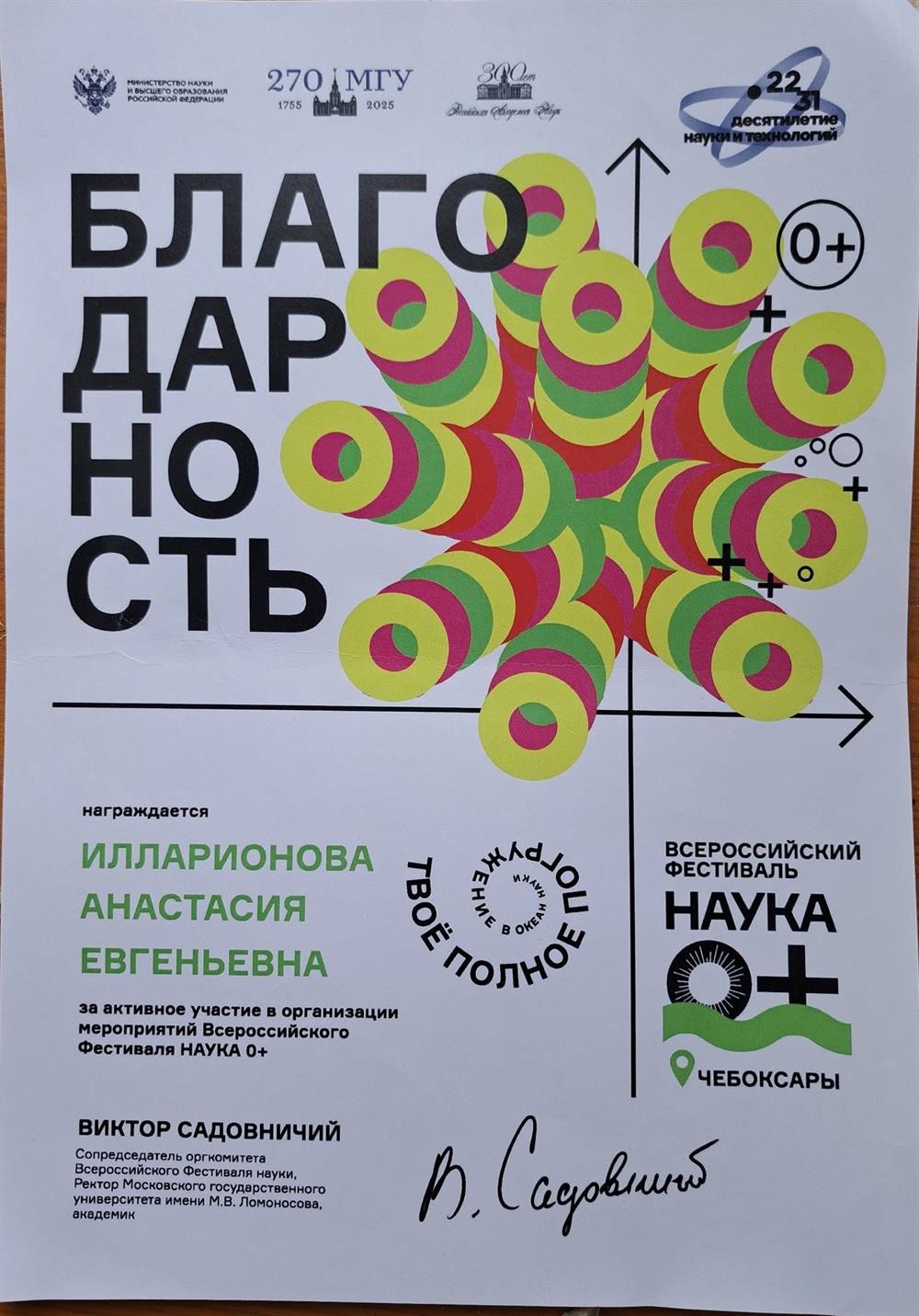 Благодарность