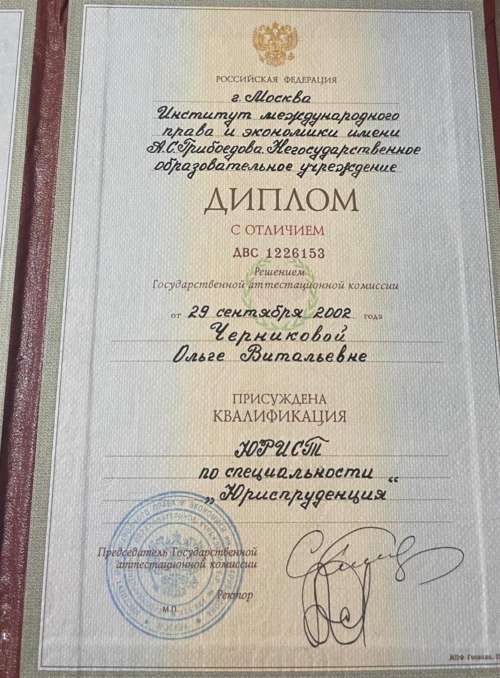 Диплом с отличием