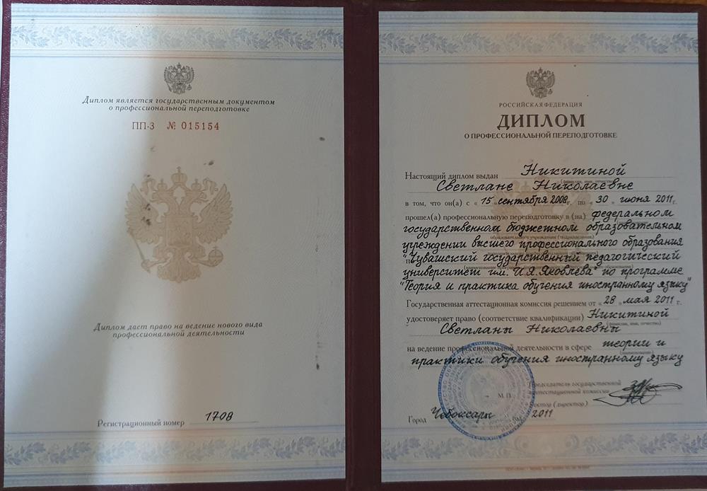 Диплом об образовании 