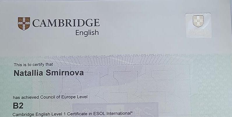 Cambridge Certificate 