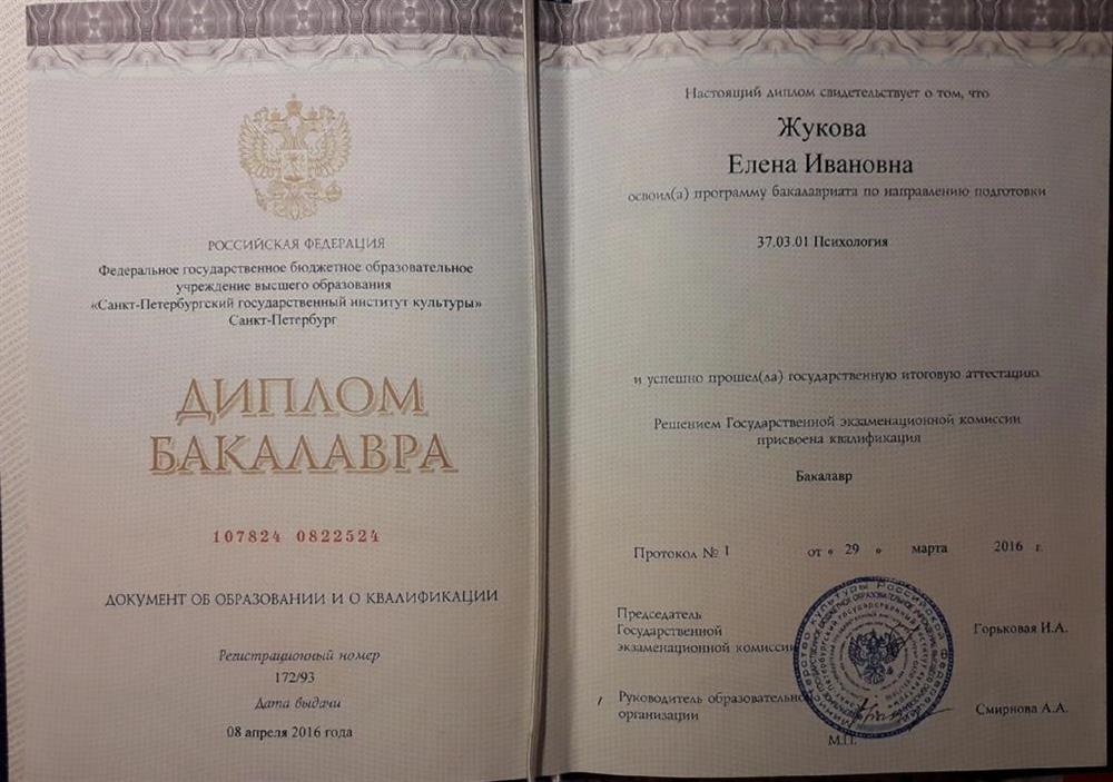Диплом о высшем образоаании