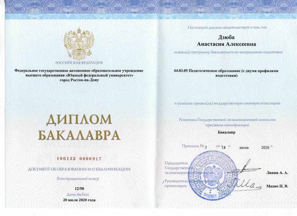 Диплом бакалавра