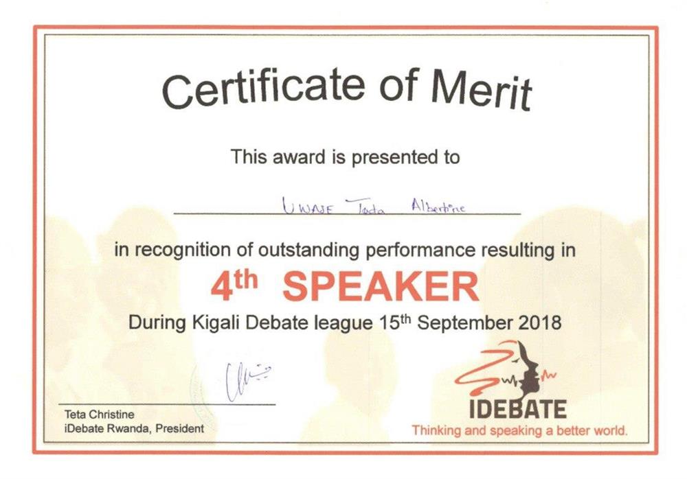 Certificate of Merit