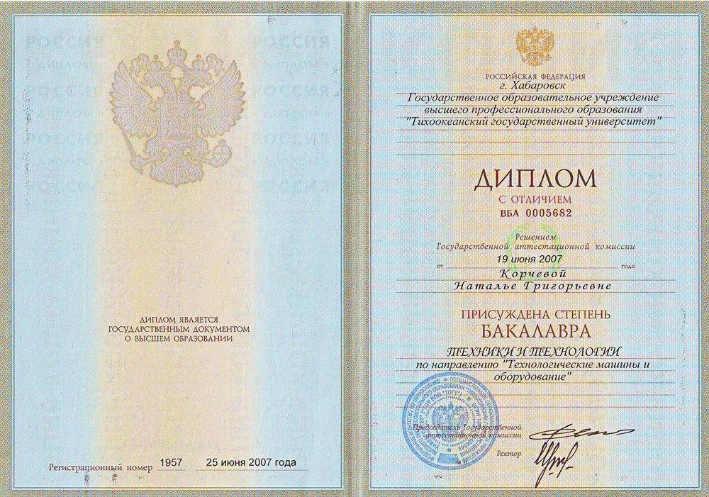 Бакалавр техники и технологии ТОГУ