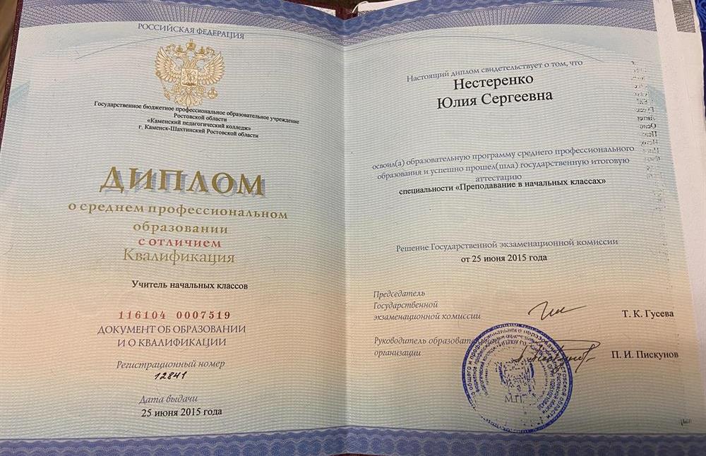 Диплом. Преподавание в начальных классах