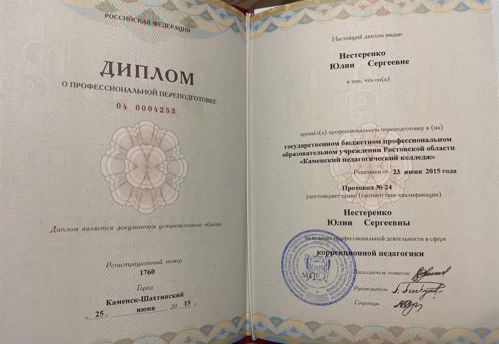 Диплом. Коррекционная педагогика 