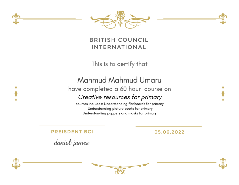 Сертификат. BRITISH COUNCIL INTERNATIONAL