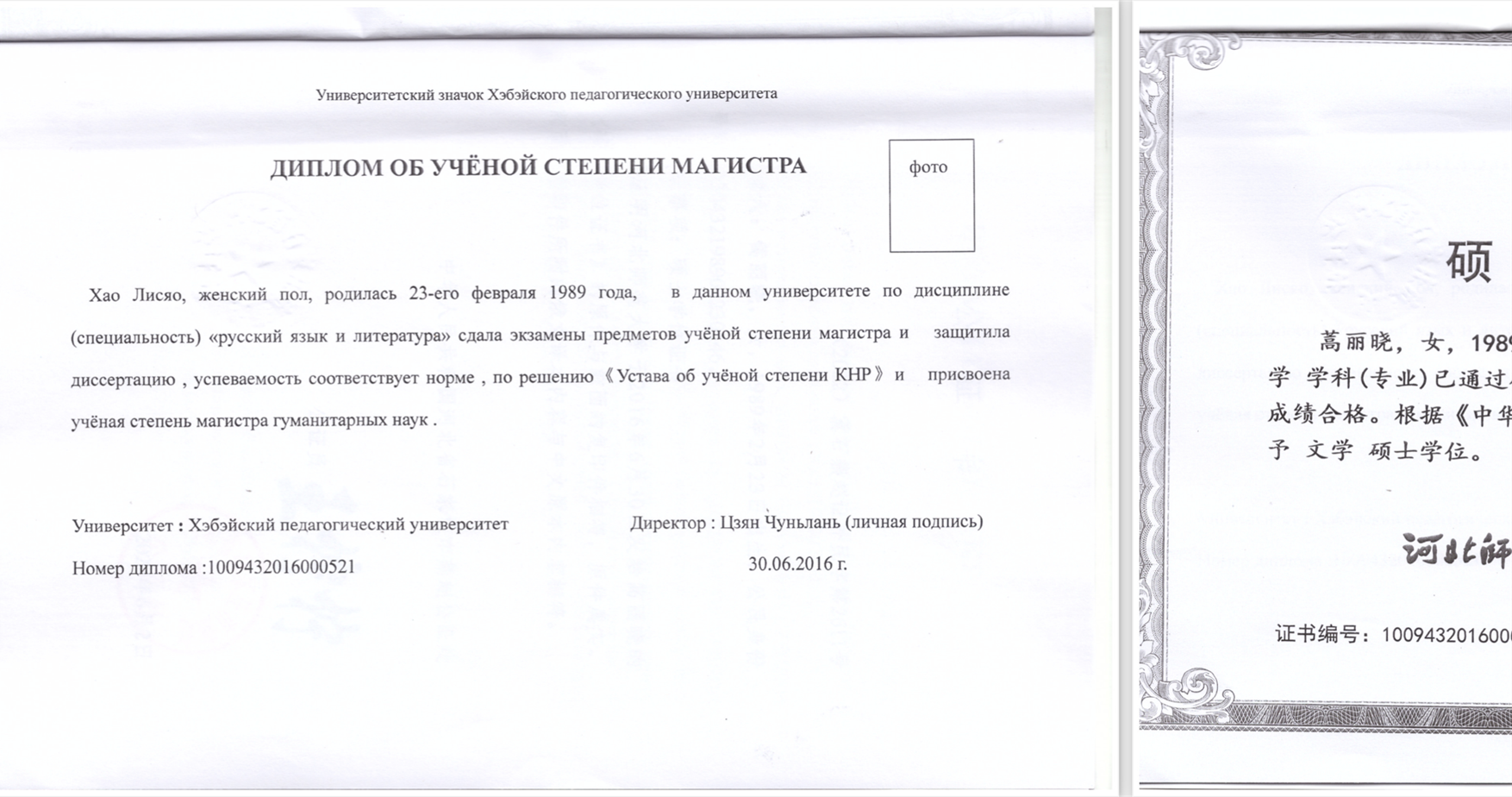 Диплом магистра 