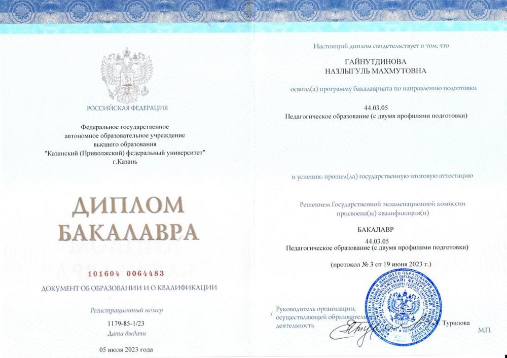 Диплом бакалавра.