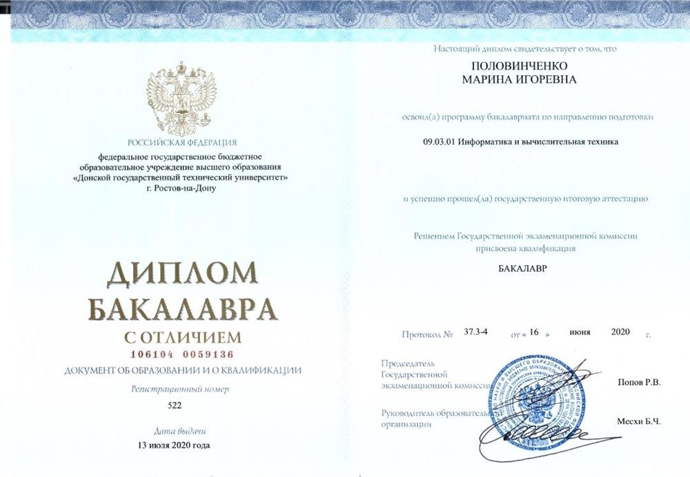 Диплом бакалавра (программист) 