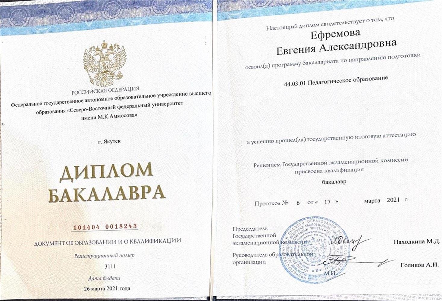 Диплом бакалавра 