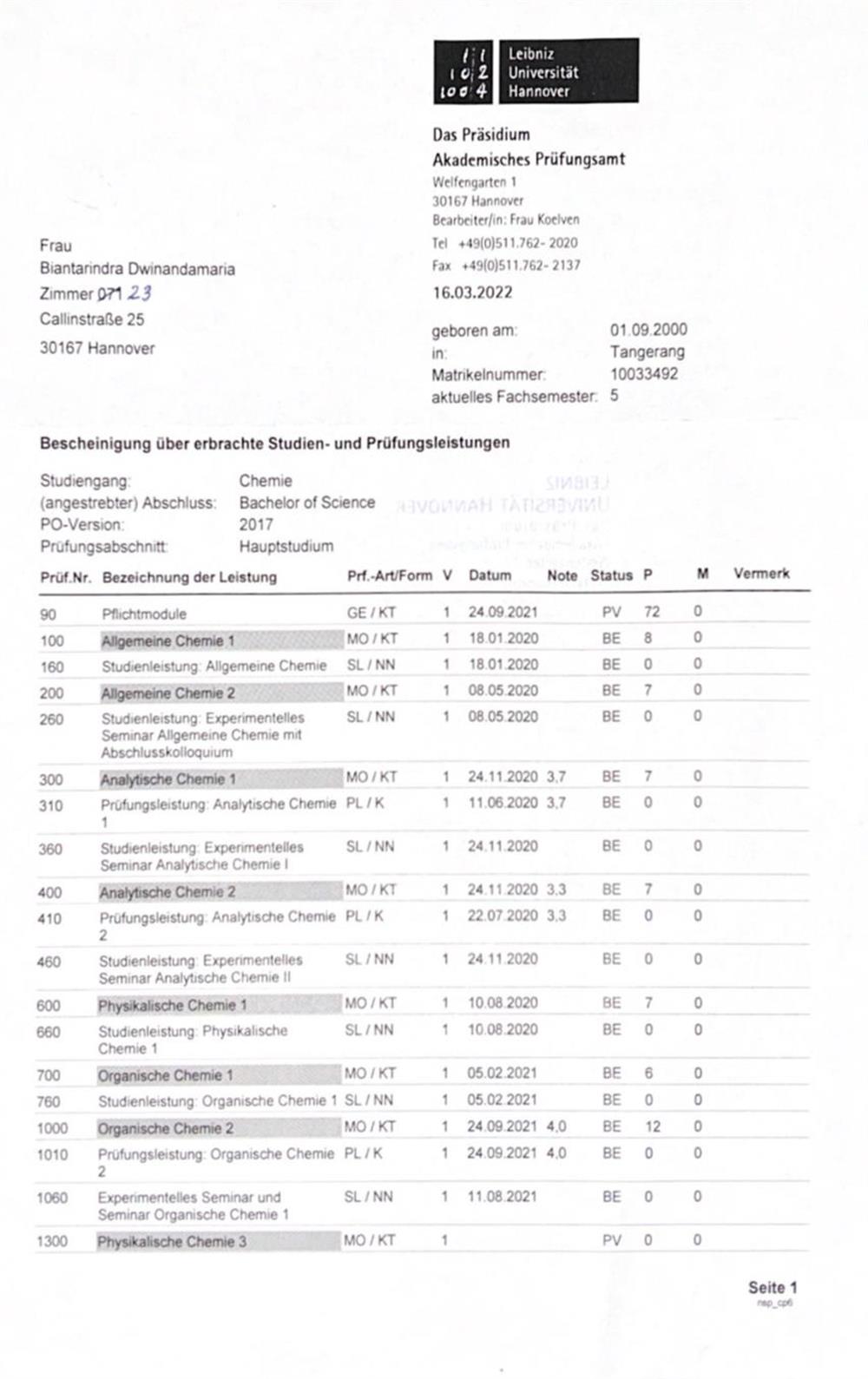 Academic Transcripts