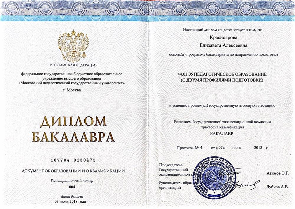 Диплом бакалавра