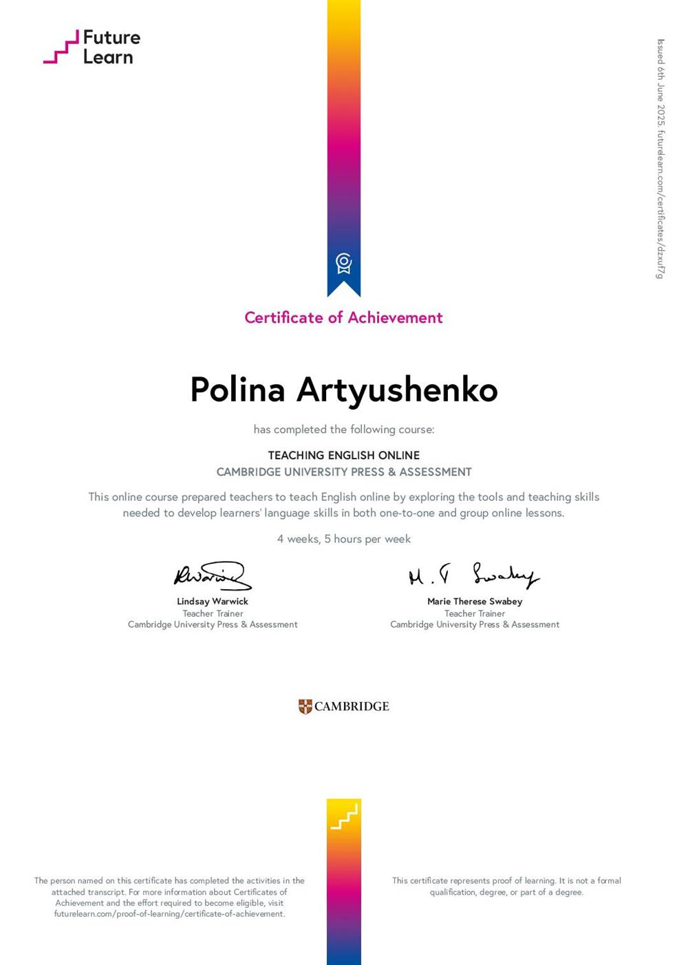Teaching English Online (Cambridge)
