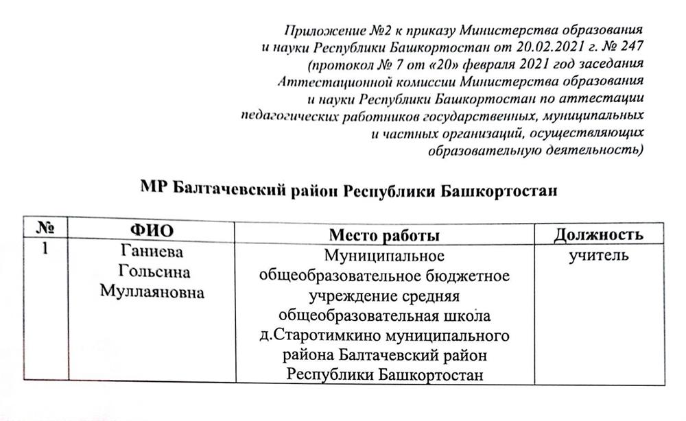 Приказ об аттестации 2