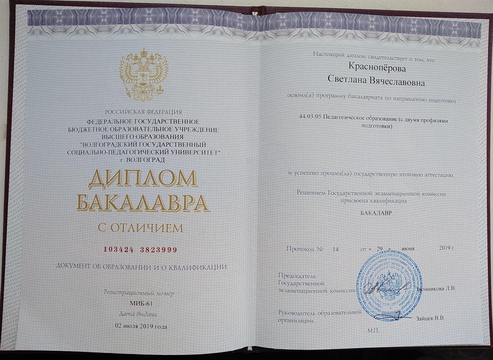 Диплом бакалавра