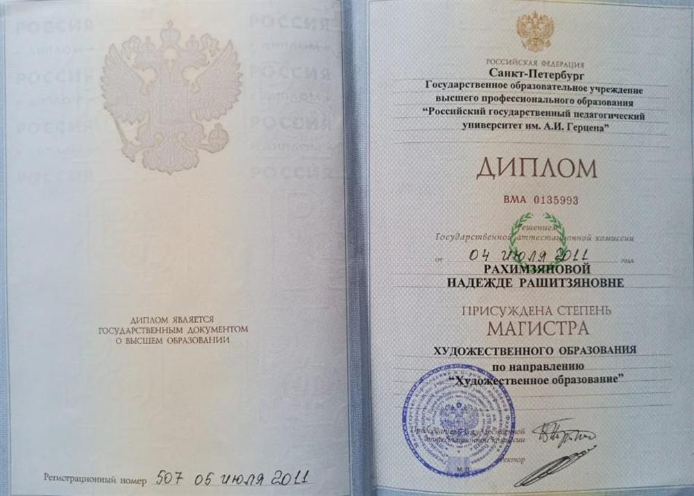 Диплом магистра художественного образования