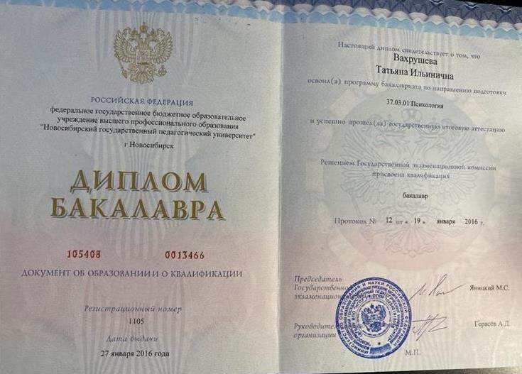Диплом. Бакалавр 