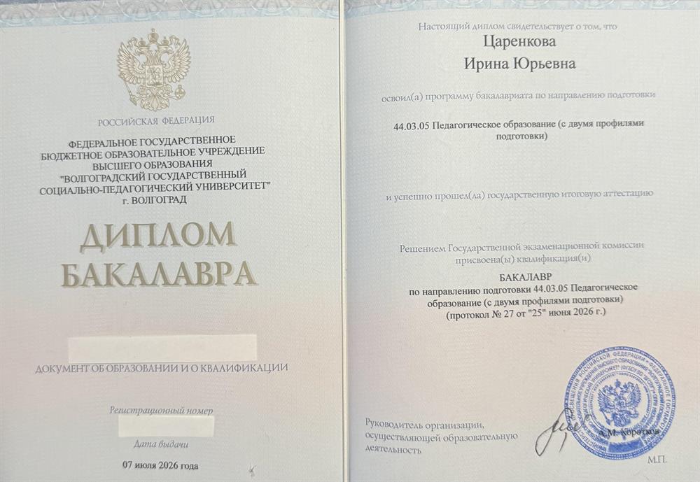 Диплом бакалавра 