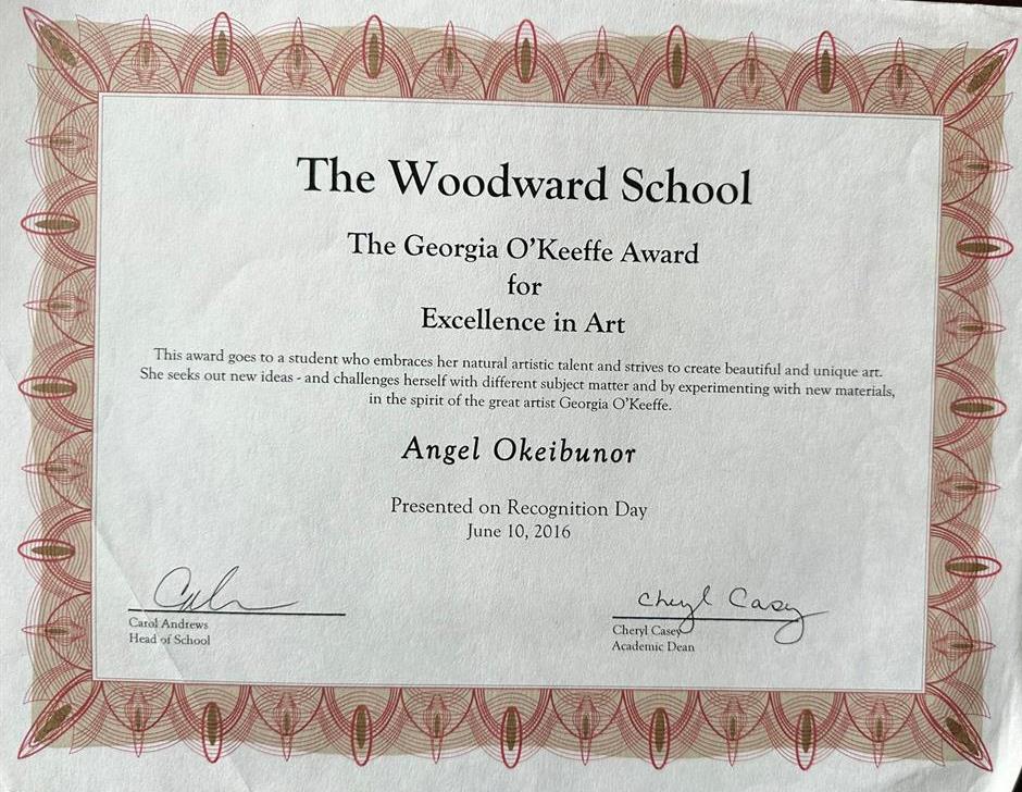 Грамота. Award for Excellence in Art Certificate 
