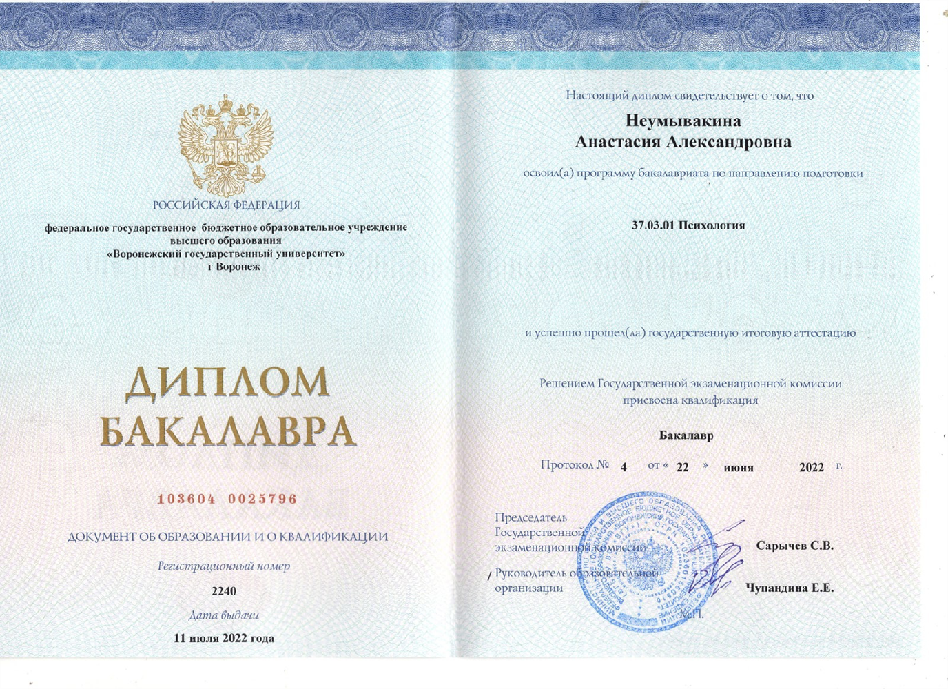 Диплом бакалавра 
