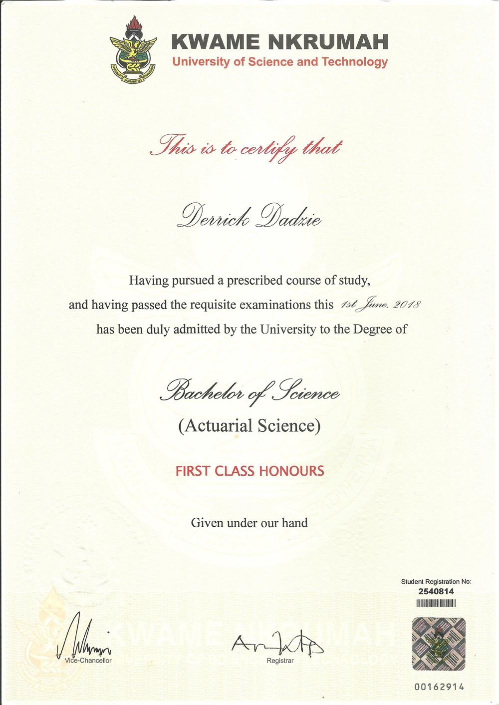 Сertificate Bachelors Degree 